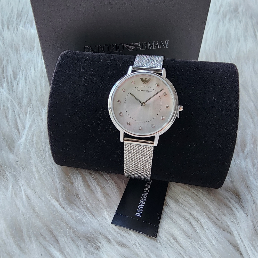 Emporio Armani Original Brand New Silver Women's Watch - Picture 4 of 13